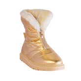 Europeon Union Women Gold Leather Half Boot #2480