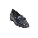 Women Dark Blue Leather Shoes #2590