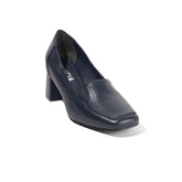 Women Dark Blue Leather Shoes #2598