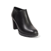 Women Black Leather Heels #2619