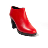 Women Red Leather Heels #2621