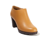 Women Beige Leather Heels #2624