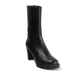 Women Black Leather Half Boot #2636
