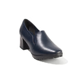 Women Dark Blue Leather Shoes #2670