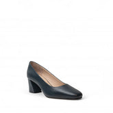 Women Dark Blue Leather Shoes #2701