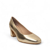 Women Gold Leather Shoes #2703