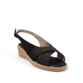 Women Black LINEN Sandal #2729