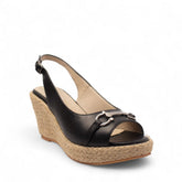 Women Black Leather Sandal #2732