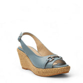 Women Light Blue Leather Sandal #2737