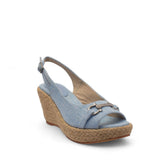 Women Light Blue LINEN Sandal #2742