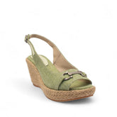 Women Green LINEN Sandal #2744