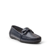 Women Dark Blue Leather Espadrilles #2799