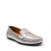 Women Silver Leather Espadrilles #2811