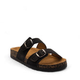 Women Black Leather Slipper #2883