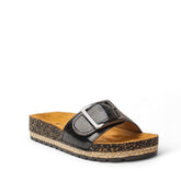 Women Black Leather Slipper #2894