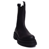 Spanish Women Black Leather Half Boot #0293