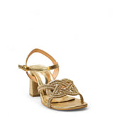 Women Gold Leather Sandal #2948