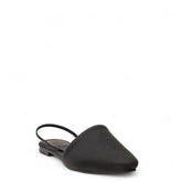 Women Black Leather Mules #2951