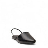 Women Black Leather Mules #2954
