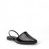 Women Black Leather Mules #2955