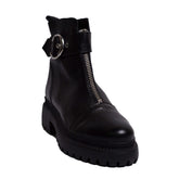 Spanish Women Black Leather Half Boot #0298