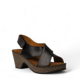 Women Black Leather Sandal #3038