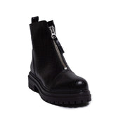 Spanish Women Black Leather Half Boot #0305