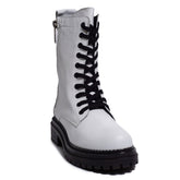 Spanish Women white Leather Half Boot #0307