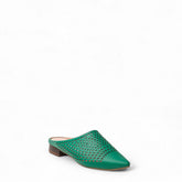 Women Green Leather Mules #3089