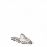 Women Silver Glitter Mules #3099