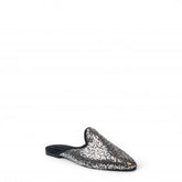 Women Silver Glitter Mules #3103
