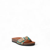 Women Gold Leather Slipper #3105