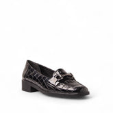 Women Black Vernis Leather Shoes #3118