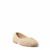 Women Beige Fur Ballerina #3129