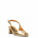 Women Gold Leather Sandal #3139