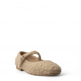 Women Beige Wool Ballerina #3144
