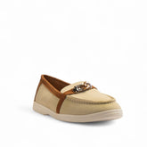 Europeon Union Women Beige Leather X Chamois Shoes #3168
