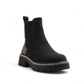 Europeon Union Women Black Chamois Half Boot #3193