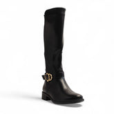 Europeon Union Women Black Leather Boot #3197