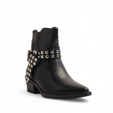 Europeon Union Women Black Leather Half Boot #3199