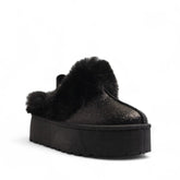Europeon Union Women Black Glitter Mules #3208