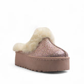 Europeon Union Women Pink Glitter Mules #3211