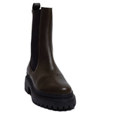 Spanish Women Kaki Leather Half Boot #0322