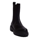 Spanish Women Black Leather Half Boot #0323