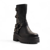 Europeon Union Women Black Leather Half Boot #3294