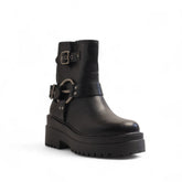 Europeon Union Women Black Leather Half Boot #3296