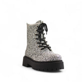 Europeon Union Women Silver Glitter Half Boot #3303