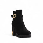 Europeon Union Women Black Chamois Half Boot #3305