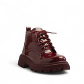 Europeon Union Women Maroon Vernis Leather Half Boot #3319