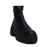 Spanish Women Black Leather Half Boot #0334